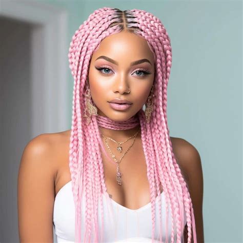 electric linda box braids|light pink box braids.